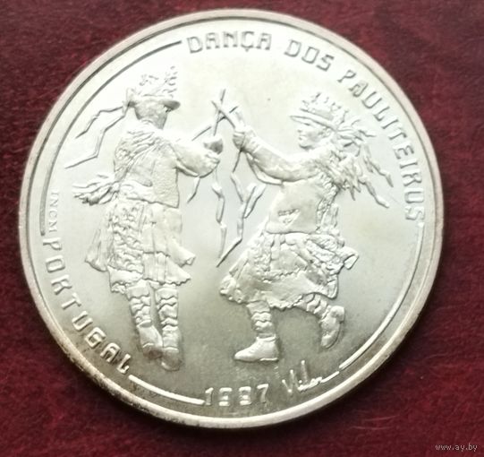 Серебро 0.500! Португалия 1000 эскудо, 1997 Танец Политейрош