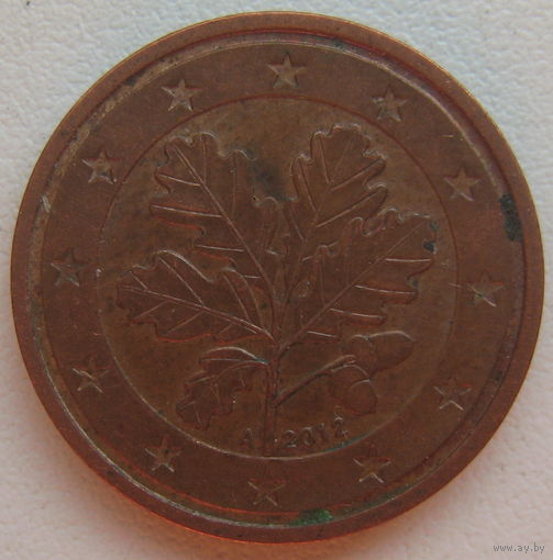 Германия 2 евроцента 2012 г. (A) (D) (F) (G) (J). Цена за 1 шт.