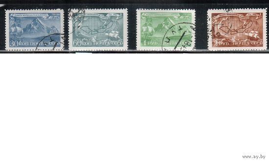 СССР-1943, (Заг.762-765) гаш. , Беринг, Флот(полная серия)