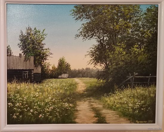 Картина маслом "Летний пейзаж"