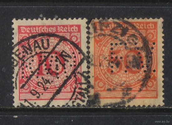 Германия Респ  1923 Номинал в ржаных марках Стандарт Перфины #340,342