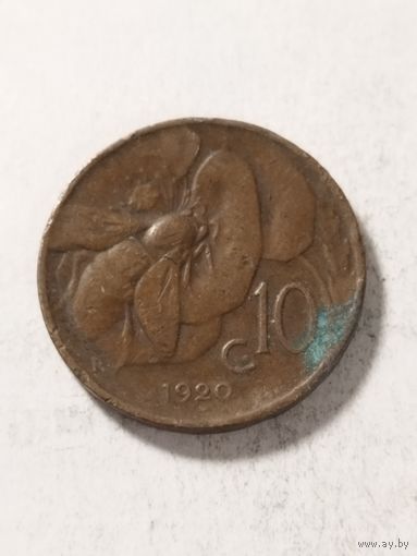 Италия 10 сентизим 1920