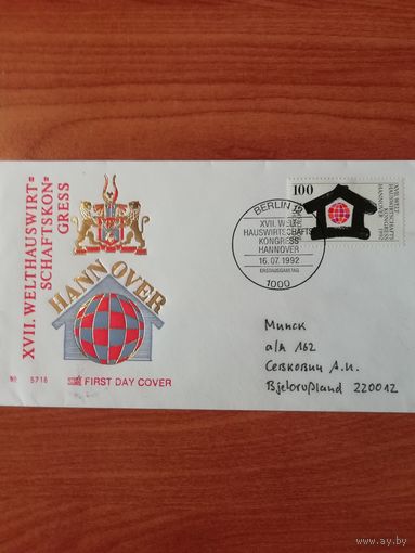 Германия 1992 КПД с маркой "17-й Международный конгресс по домоводству в Ганновере" Mi. 1620