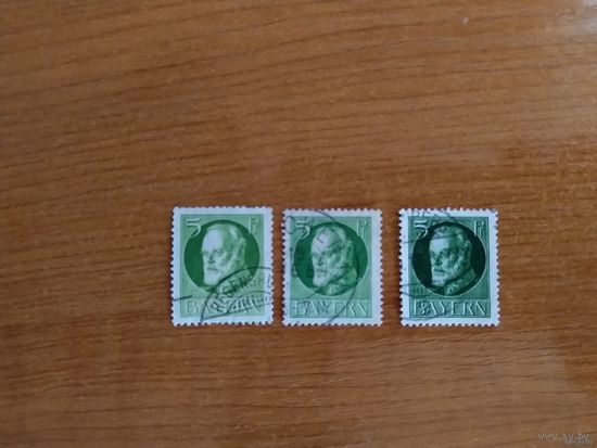 1914-16 королевство Бавария Мих 95 и 112 король Леопольд 3 разные выпуски (5-10)