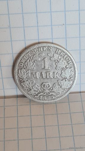 С 1 РУБЛЯ ! МОНЕТА ГЕРМАНИЯ  1 МАРКА 1875 год