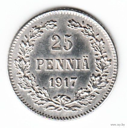 25 пенни 1917 год (без короны) _состояние aUNC
