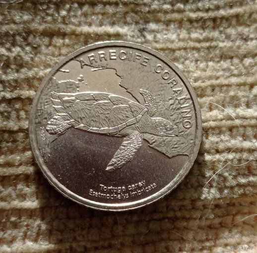 Werty71 Коста-Рика 50 колон 2023 Фауна экосистемы Морская черепаха Хоксбилл