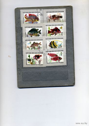 ВЬЕТНАМ, 1976,  Рыбы, серия 8м, гашен