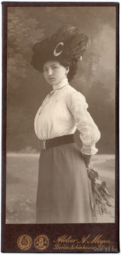 Визитка, Германия, Берлин, кон.19 - нач.20 в, 60 х 130 мм