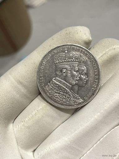 Талер 1861 рельеф ! хорошая ! с рубля !!