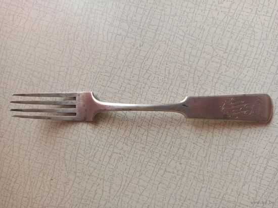 Вилка серебро 84, 1894 г., О.С. (Осип Сосоковский, пробирный мастер). Вензель.