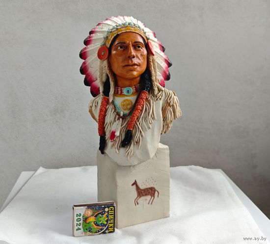 Индеец , статуэтка , бюст