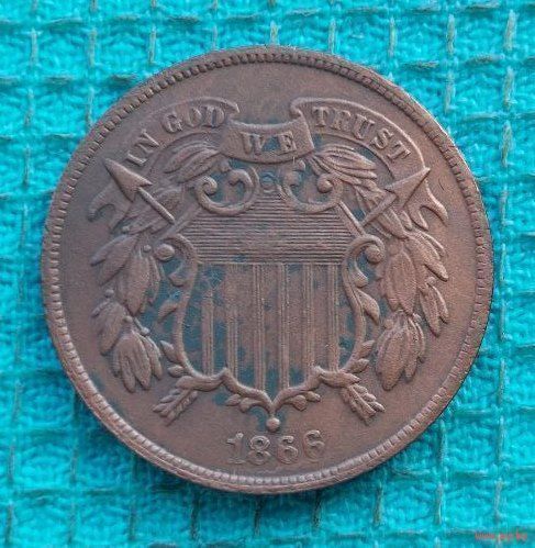 США 2 цента 1866 годаж. Предложи свою цену или обмен!