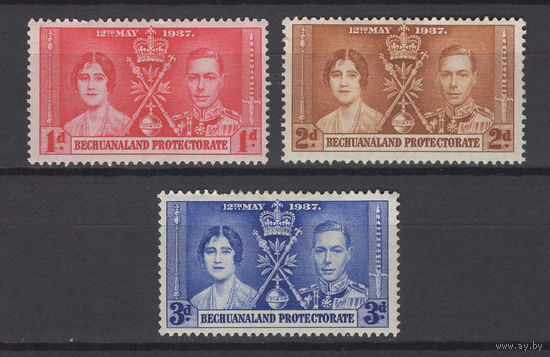 1937 Бечуаналенд Протекторат* George VI, Коронация, серия 3 марки