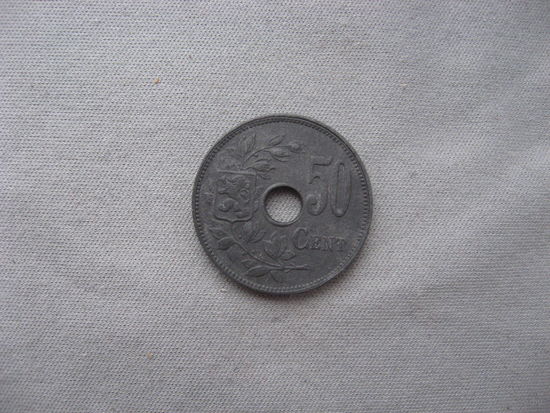 Бельгия 50 сантимов 1918 год Альберт I