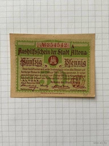 50 пфенигов (нотгельды) г. Германия.-2912