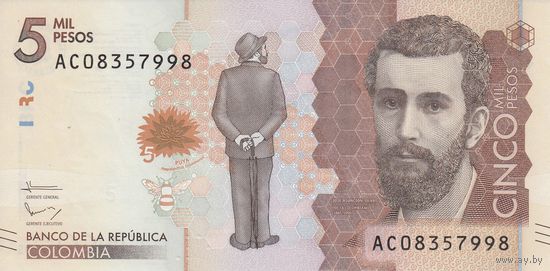 Колумбия	5000 песо 2016 (UNC)