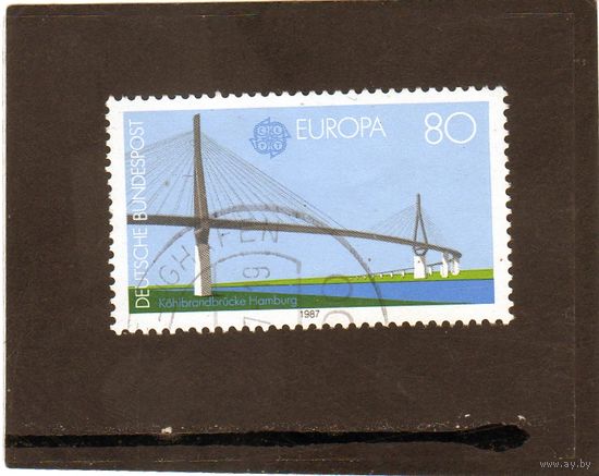 Германия. Ми-1322. Мост Кёльбранда Гамбург (C.E.P.T.) . Серия: Европа (C.E.P.T.) 1987 - Современная архитектура.