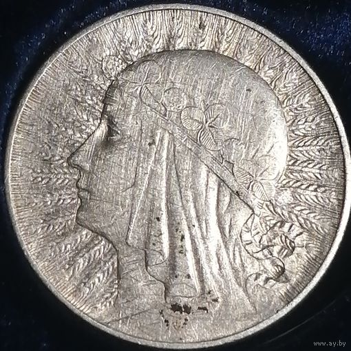 5 злотых 1934 год Ядвига со знаком под лапой