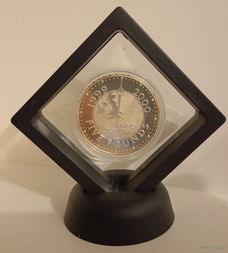 5 фунтов Великобритания , серебро , 1999-2000, Миллениум в футляре