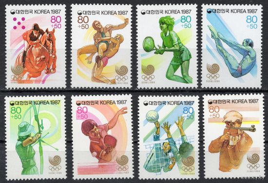Южная Корея 1987.Спорт. Олимпиада Сеул 1988 8 марок