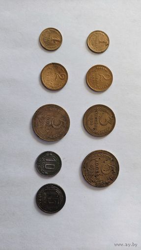 Лот монет СССР 1935 (с) 5 копеек , 3 копейки, 2 копейки, 1 копейка и 1935 (н) 15 копеек, 10 копеек, 5 копеек,2 копейки, 1 копейка