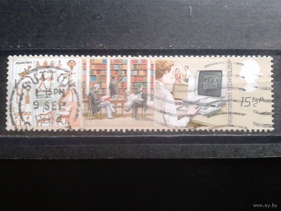 Англия 1982 Египетские иероглифы, брит. библиотека и компьютор