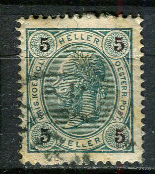 Австро-Венгрия - 1901/1903 - Император Франц Иосиф - 5H - [Mi.87] - 1 марка. Гашеная.  (Лот 13FN)-T25P23