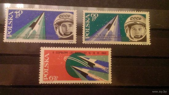 Польша, 1963, Космос, Восток 5 и 6, M: 1415/1417, 2е,