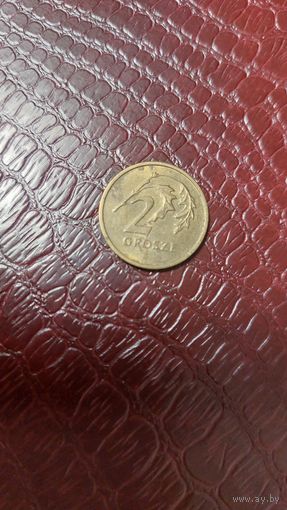 Монета 2 гроша 2001г. Польша.