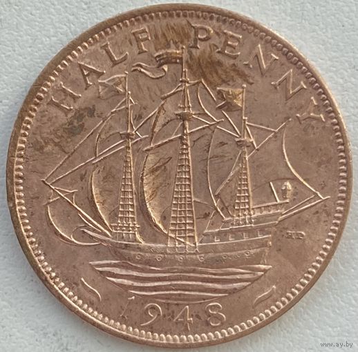 Великобритания 1/2 пенни 1948 г.