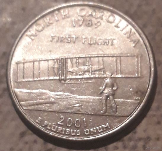 25 центов (квотер) 2001 Р США Северная Каролина