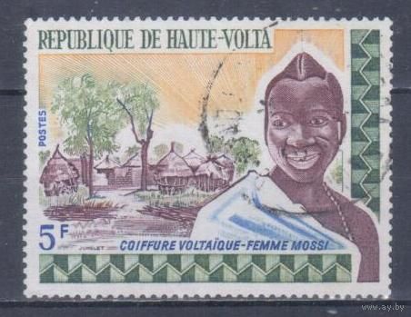 [416] Верхняя Вольта 1973. Культура Африки.Женская прическа. Гашеная марка.