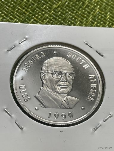 ЮАР 1 ранд 1990 г ( Окончание президентства Питера Виллема Бота. Пруфф . тираж 15 тысяч)