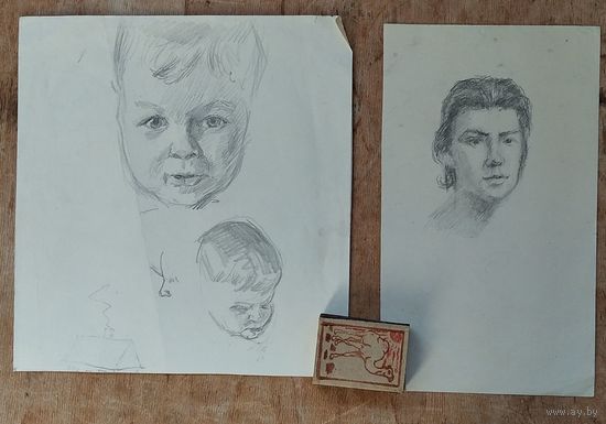 Крохалев Петр. Карандашные наброски.  10 листов. Размер 21х28 см (в основном). Бумага. карандаш. Цена за все.