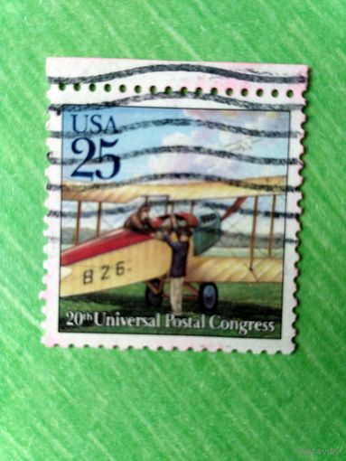 Марка США. Самолет. Доставка почты. 20-й конгресс ВПС. 1989 (3)