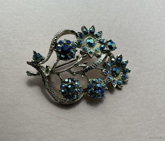 Брошь Василек Аврора Бореалис Англия 60-е