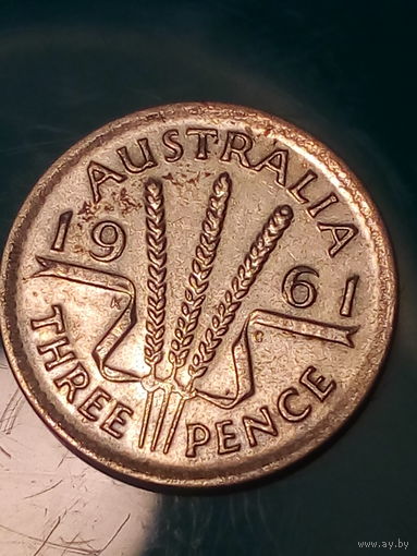 3 пенса Австралия 1961 год.