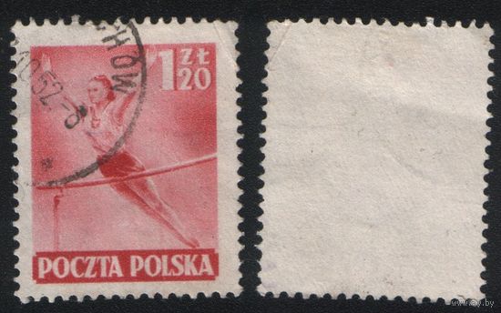 Польша (Mi)PL753 юбилейная 1.20 злотых 1952 год сер.(Спорт) - Гимнастка (a1-01 ТОРГ/ВАША ЦЕНА