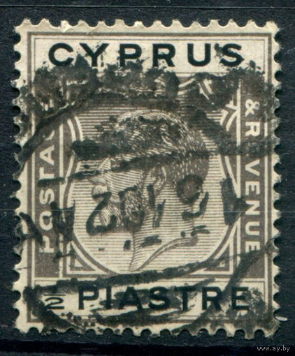 Британские колонии - Кипр - 1924г. - король Георг V, 1/2 Pia - 1 марка - гашёная [Mi 87]. #4-B6-112-A-1