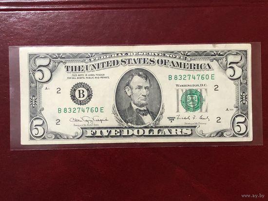 5 долларов США 1988A, (B) New York