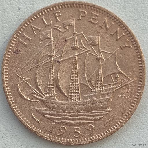 Великобритания 1/2 пенни 1959 г.
