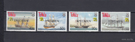 Парусные корабли. Тувалу. 1999. 4 марки (SPECIMEN). Michel N 823-826 (5,0 е)