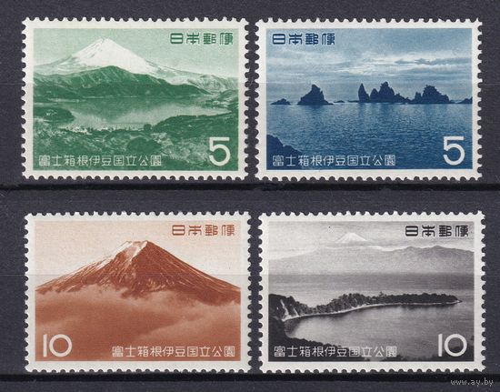 25.J. Япония. Национальный парк Фудзи - Хаконе - Идзу. 1962 г. Полная серия. Mi.##782-785. MNH.