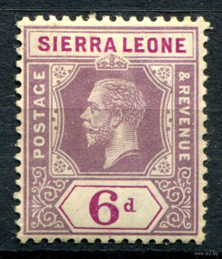 Британские колонии - Сьерра-Леоне - 1912г. - король Георг V, 6 P - 1 марка - MH [Mi 88]. #4-B5-130-A-1