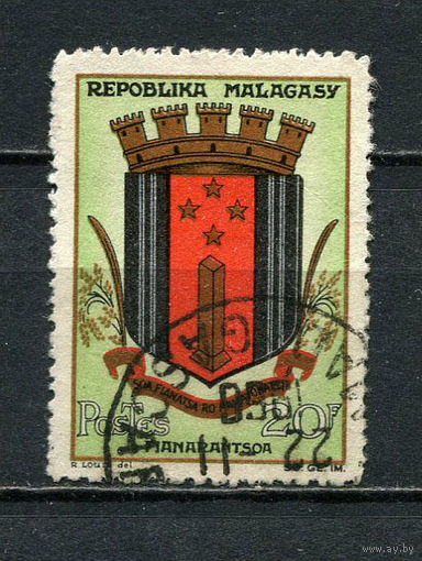Малагасийская республика - 1963 - Герб 20Fr - [Mi.513] - 1 марка. Гашеная.  (Лот 44Fz)-T25P39