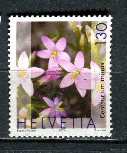Швейцария - 2003/2005 - Флора. Золототысячник малый 130С - [Mi.1824A] - 1 марка. Гашеная.  (Лот 35JA)-TG3P52