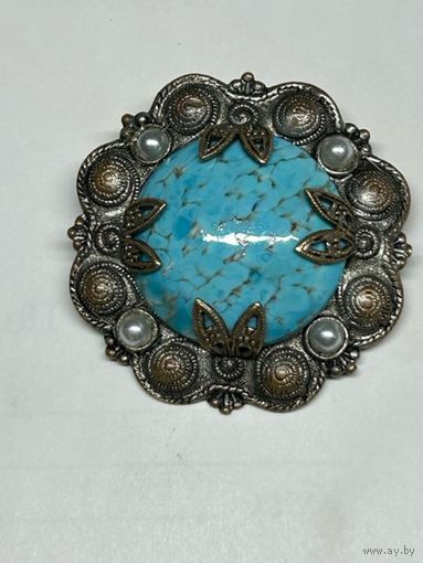 Брошь 30-х гг,вставка Peking Glass Jewelry