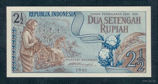 Индонезия 2,5 рупии 1961 год, UNC