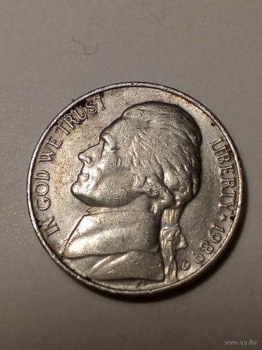 5 центов США 1989 D год